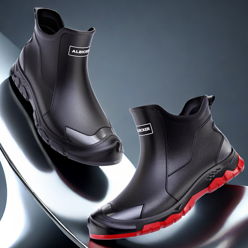 Men'S Shoes Water Resistant - Kurze Regenstiefel für Herren, urbane Wasserstiefel,