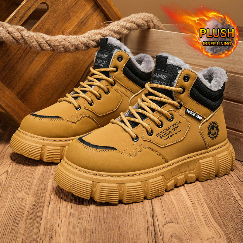 Winter-Samt-High-Top-Herrensti – Men'S Shoes With Height Increase Bewertung und Preis